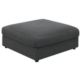 Serene Square Upholstered Ottoman Beige